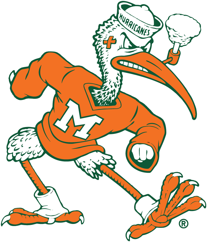 Miami Hurricanes 1964-1982 Mascot Logo diy iron on heat transfer